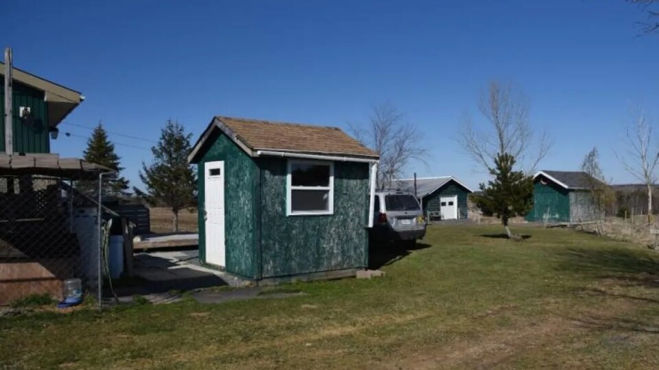 The vehicle was hidden behind a shed.