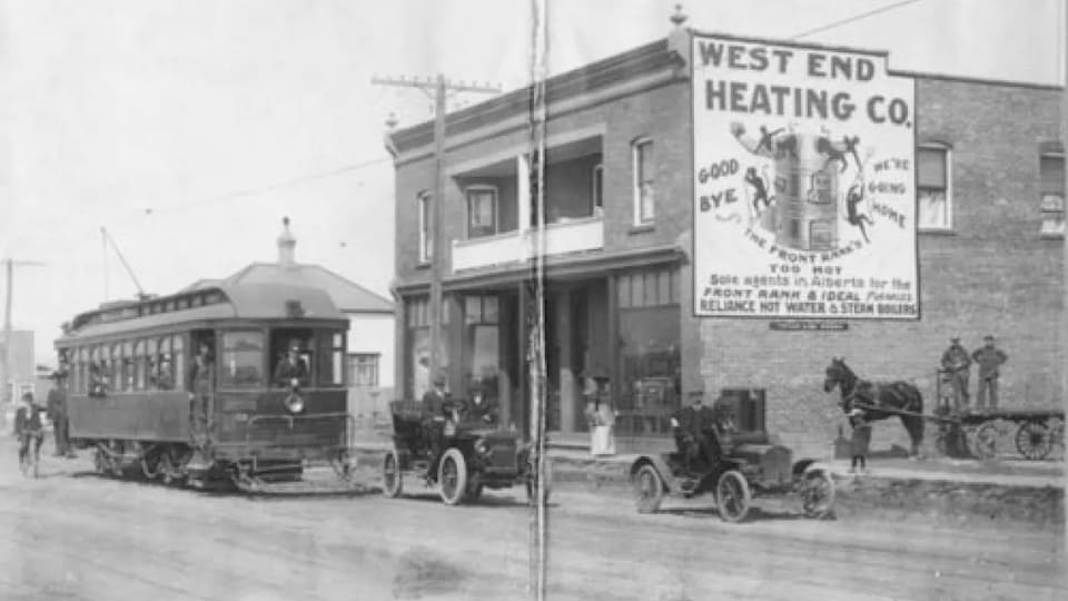 Photo d'archive du bâtiment de la West End Heating Company.