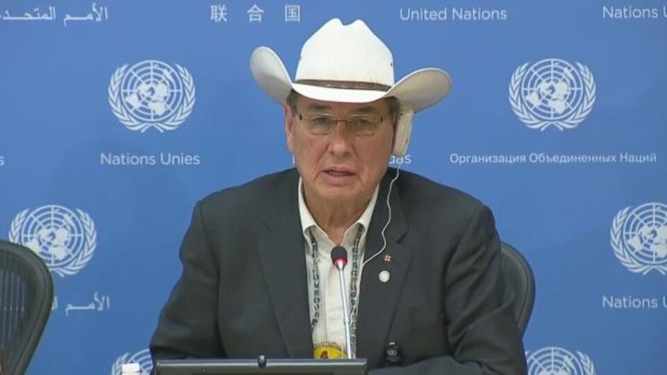 L'avocat cri et ancien chef Willie Littlechild à la 16e session de l'Instance permanente de l'ONU sur les questions autochtones