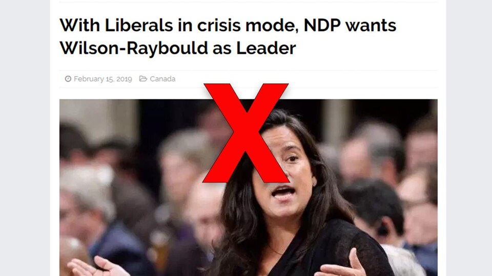 Nous voyons une photo de Jody Wilson-Raybould ainsi que le titre: «Alors que les Libraux sont en crise, le NPD veut Wilson-Raybould comme chef»