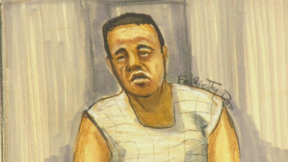 Dessin de la cour représentant Yannick Bandaogo.