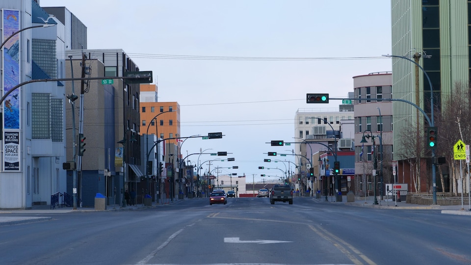 Le centre ville de Yellowknife.