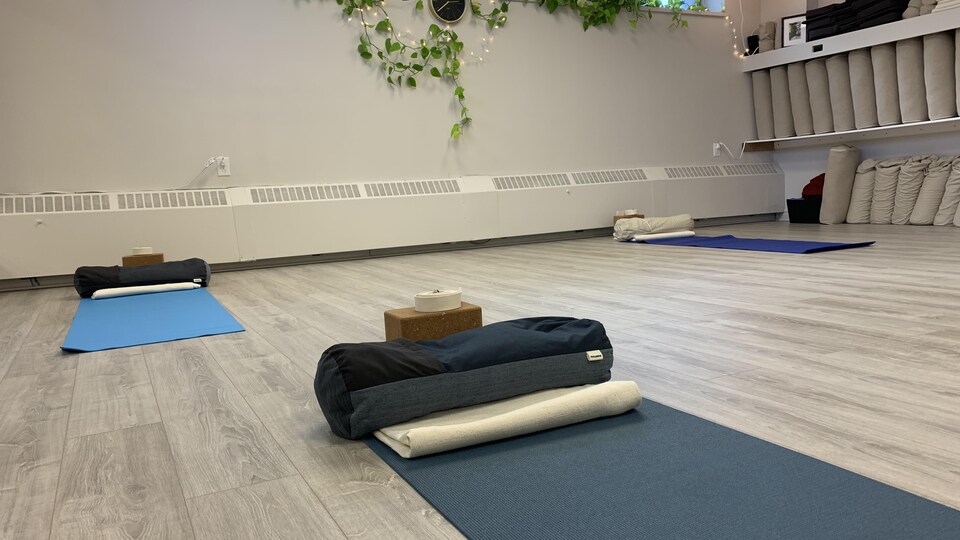 Un studio de yoga vide.