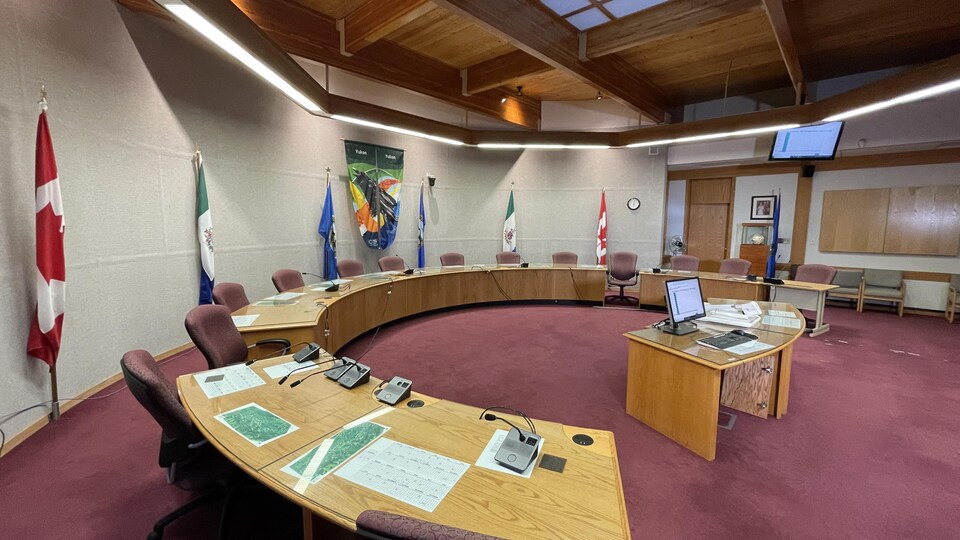 Plan de la salle du conseil municipal de Whitehorse.