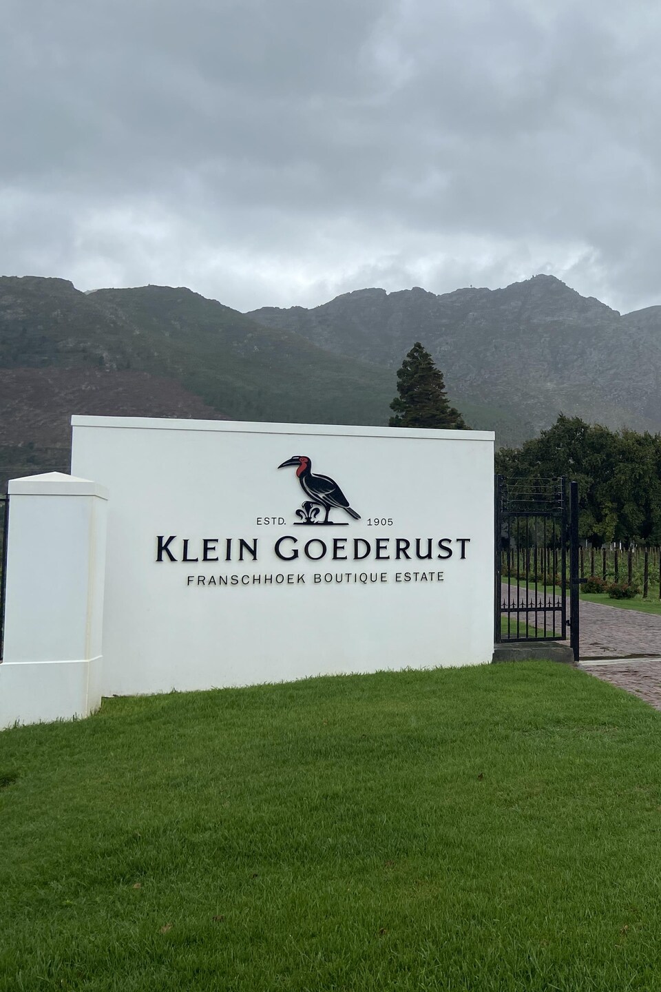 Portail de Klein Goederust, Franschhoek, mars 2023.