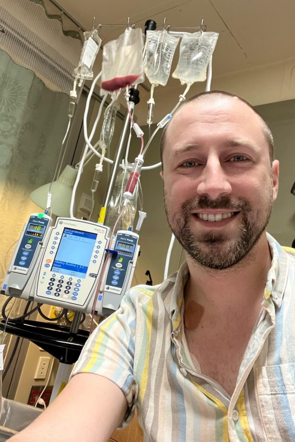 Jean-François Soucy a passé un mois à l'hôpital pour y subir des traitements contre son cancer.