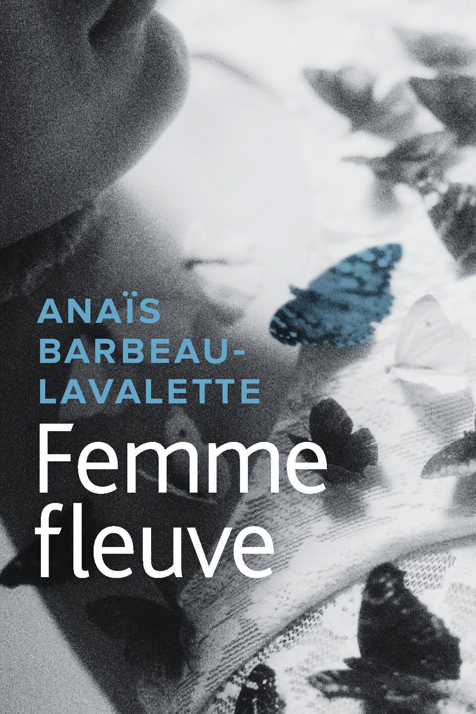 Couverture de livre représentant une femme avec des papillons sur elle. 