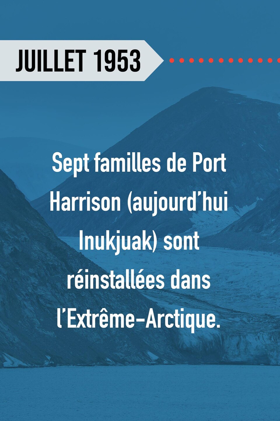 Juillet 1953 : Sept familles de Port Harrison (aujourd’hui Inukjuak) sont réinstallées dans l’Extrême-Arctique.