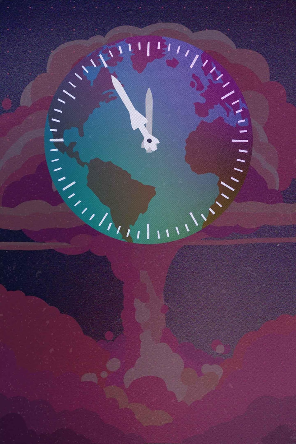 Image d'une horloge sur la planète Terre.