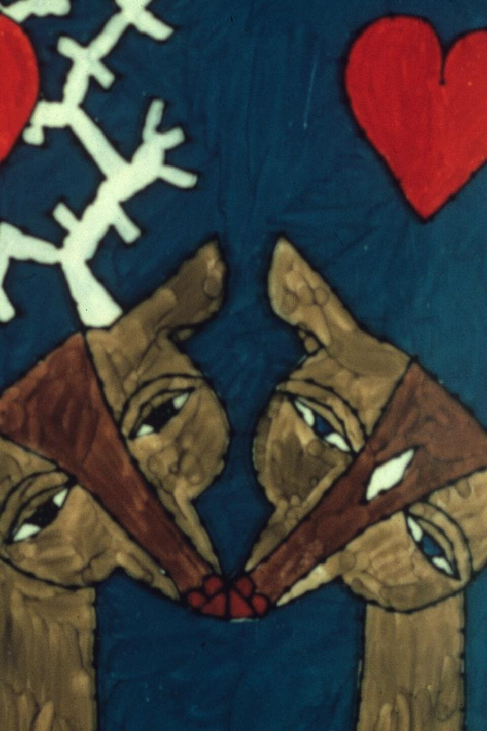Illustration de deux rennes qui s’embrassent, entourés par des cœurs et l’inscription CBFT 2.
