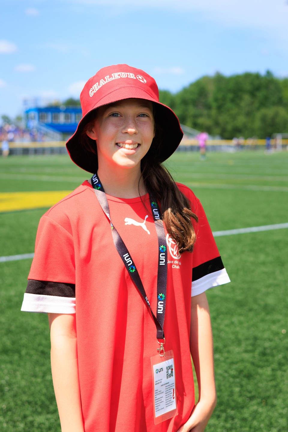 Kaylee Boucher sur un terrain de soccer.