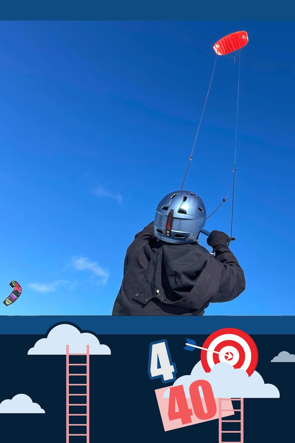Nicole pratique le kite sur neige.