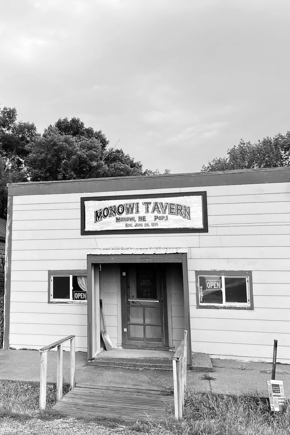 Monovi Restaurant, the only business still standing