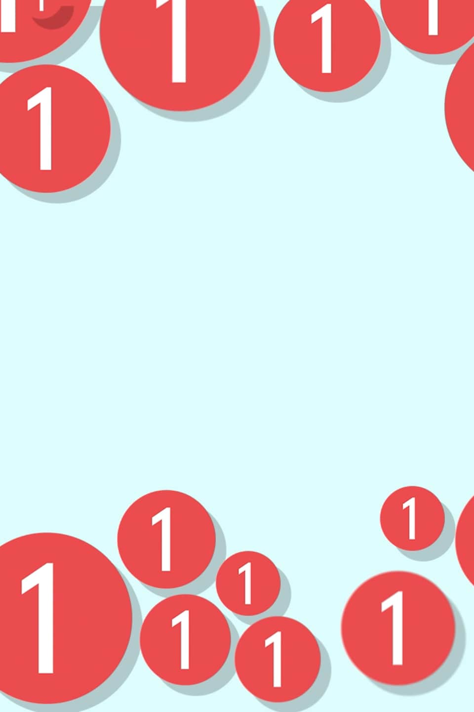 Illustration d'un téléphone cellulaire avec une pastille rouge de notification dans le coin supérieur droit. L'arrière plan de la photo est une série de pastilles de notifications avec un petit "1" à l'intérieur.