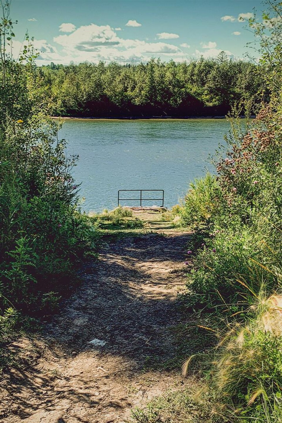 Sentier qui mène au bord de la rivière.