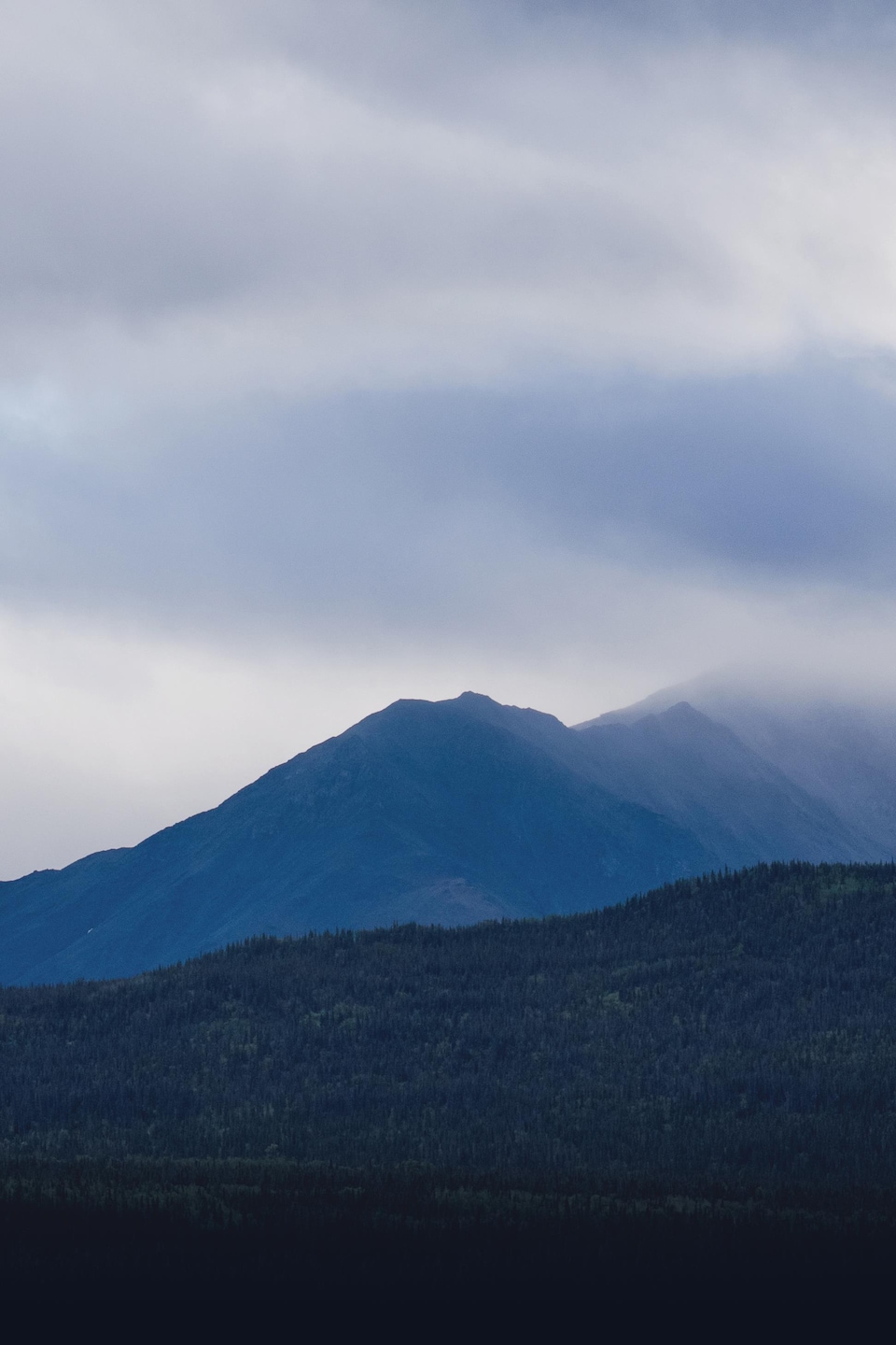 Vue des montagnes dans le parc national Kluane en août 2026.