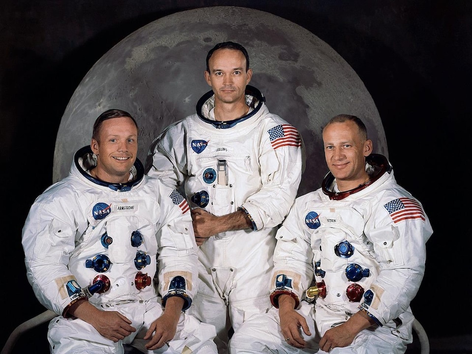 Photo des astronautes de la mission Apollo 11.