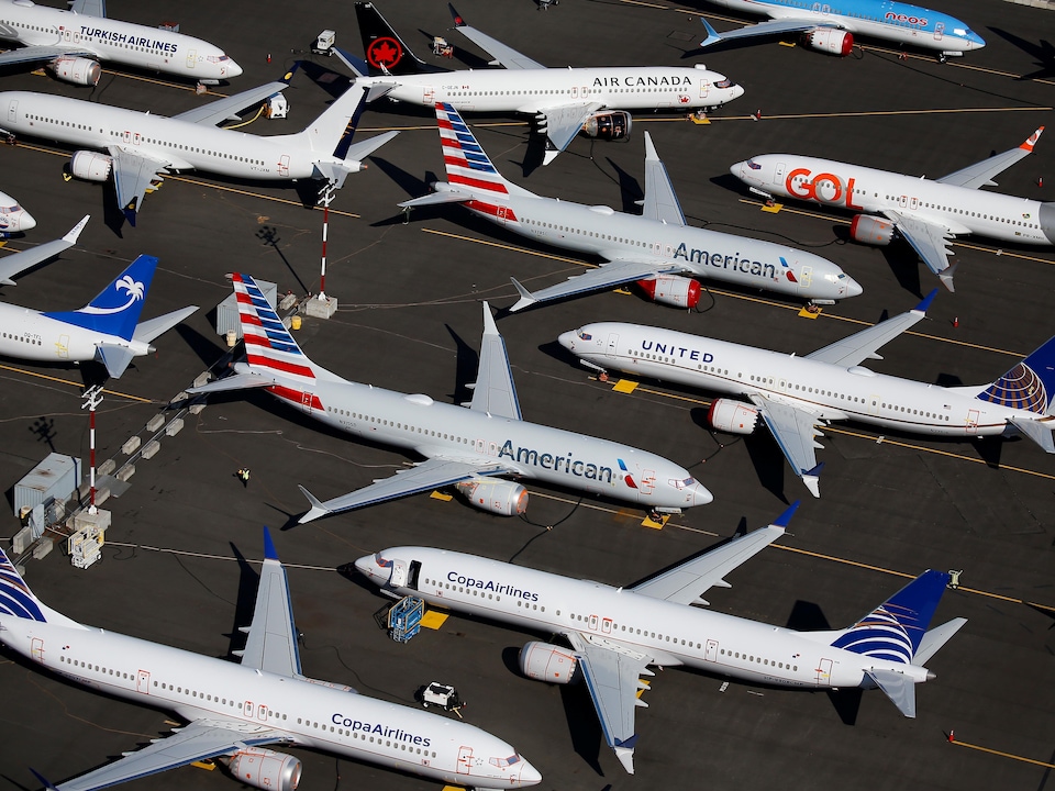 Des Boeing 737 MAX immobilisés au sol à Seattle.