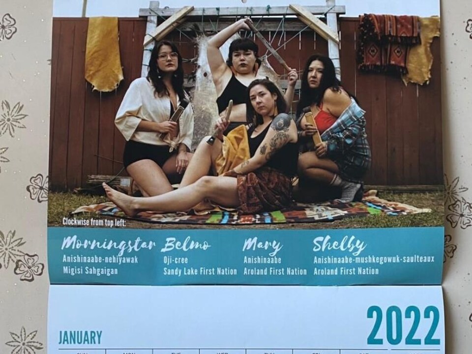 The January page of the calendar where we find the four women.