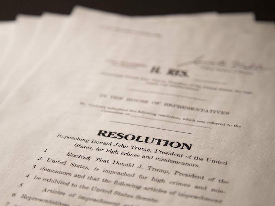 Image de l’acte d’accusation contre le président américain.