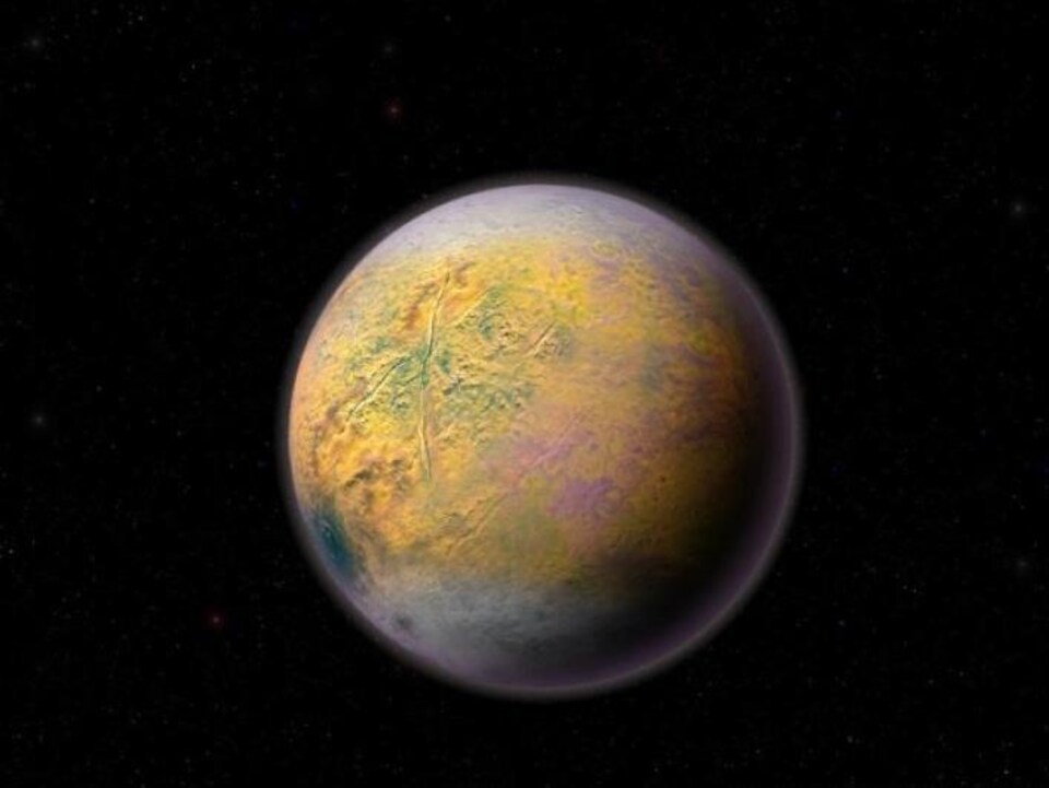 Impression artistique de la planète 2015 TG387.