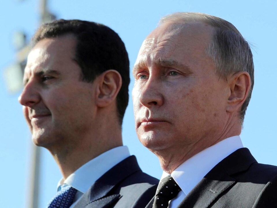 Les présidents syrien, Bachar Al-Assad, et russe, Vladimir Poutine.