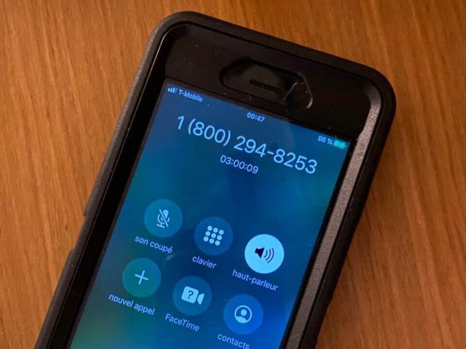 L'écran d'un téléphone.