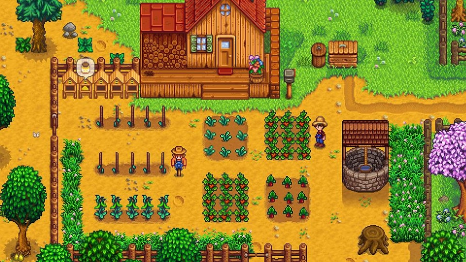 Une image d'une ferme tirée du jeu vidéo «Stardew Valley». 