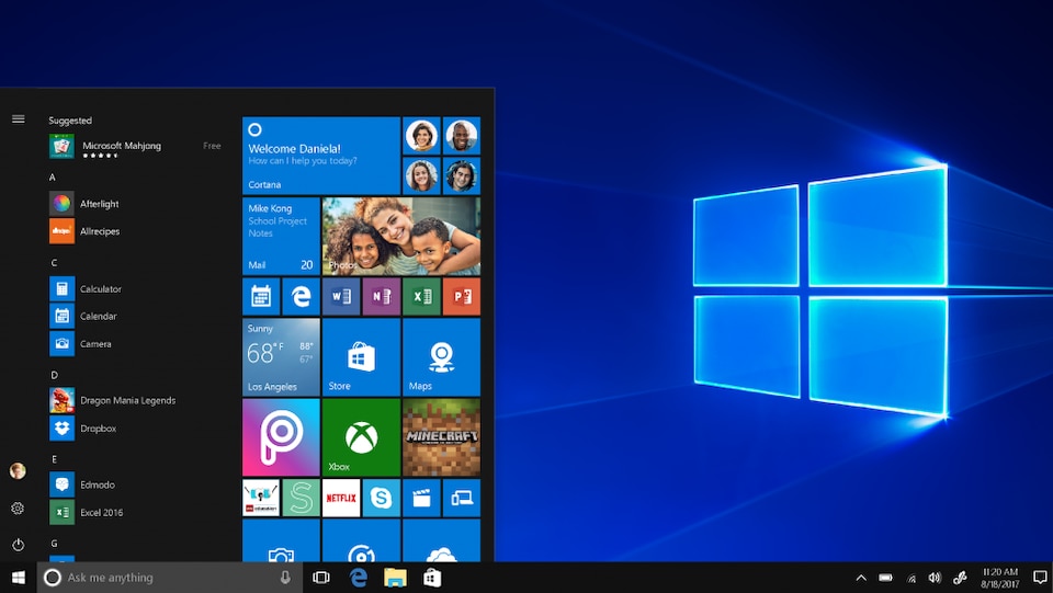 Le système d'exploitation Windows 10 S est visuellement identique à la version régulière de Windows 10.