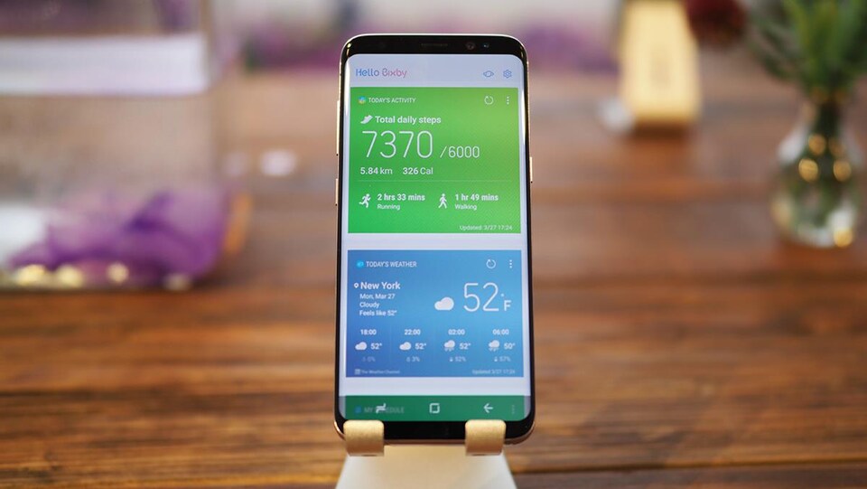 Le téléphone intelligent Samsung Galaxy S8.