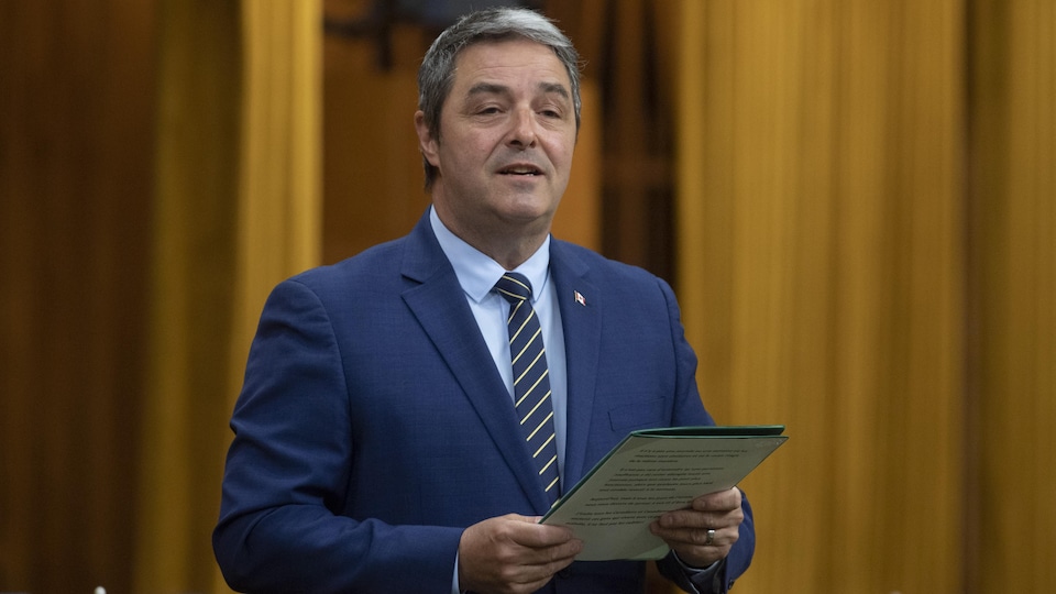 Conservative MP Joël Godin stands in the House of Commons.