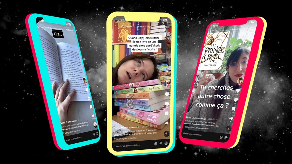 Des téléphones intelligents affichent des vidéos sur la plateforme TikTok.