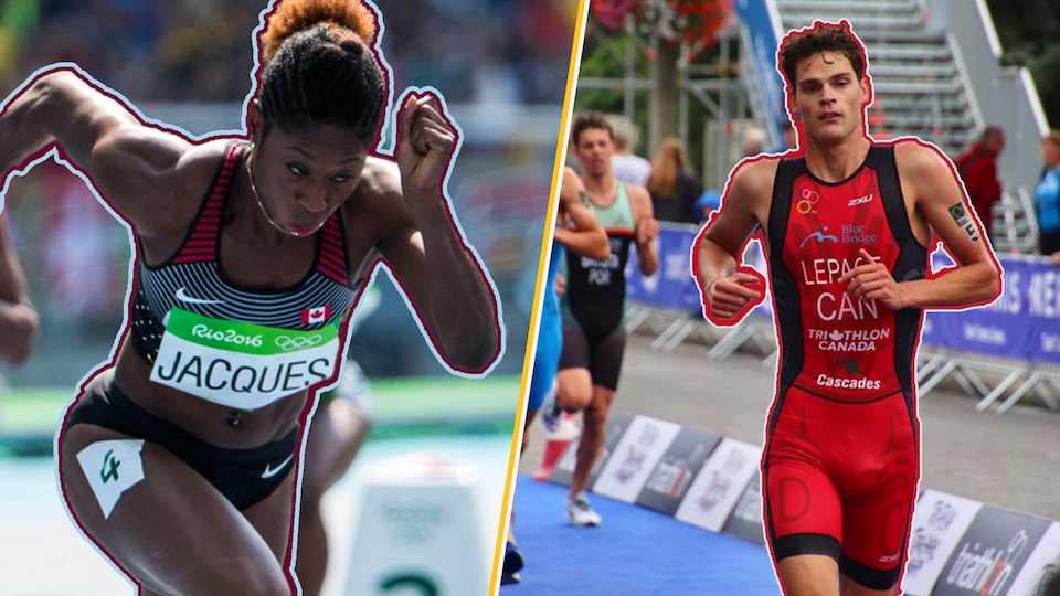 Montage photo de Farah Jacques et d'Alexis Lepage en compétition
