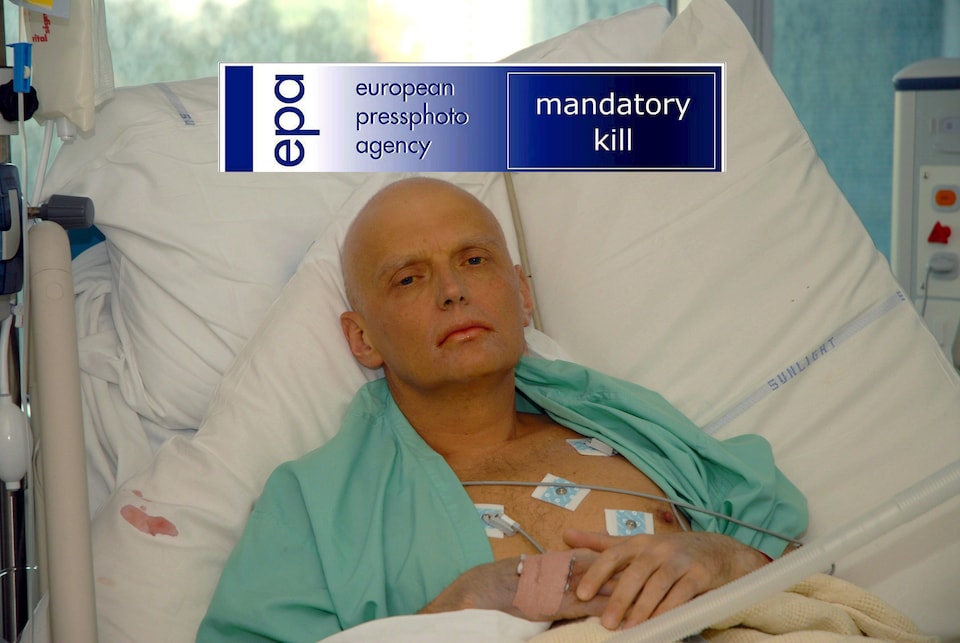 Alexandre Litvinenko sur son lit d'hôpital.