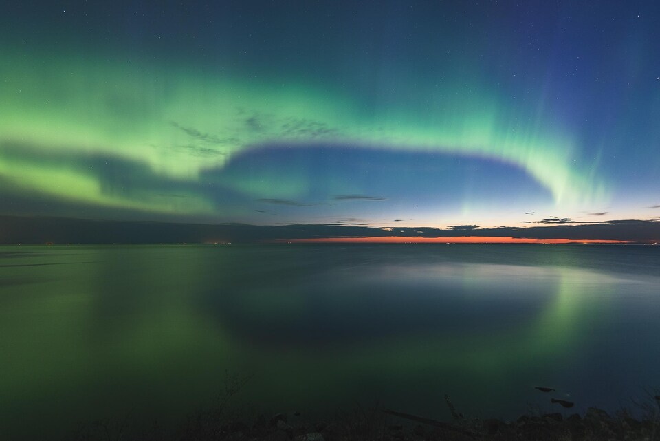 Des aurores boréales au-dessus du lac Saint-Jean