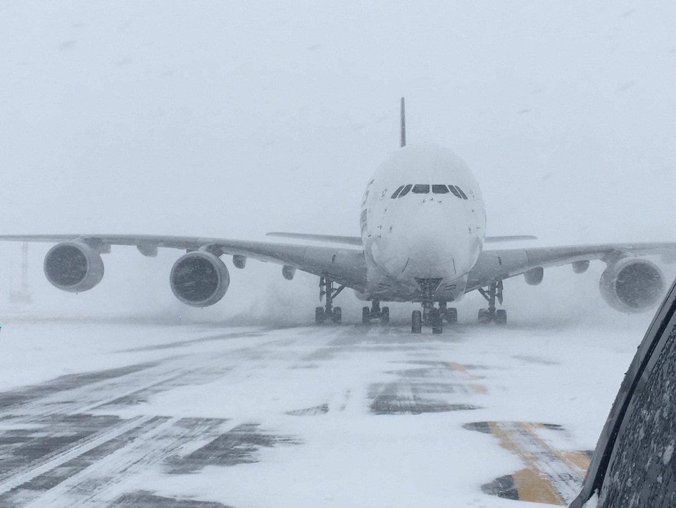 A Singapore Airlines Airbus A380 diverted from John F. Kennedy Airport has landed at Stewart International Airport in Newburgh, New York.