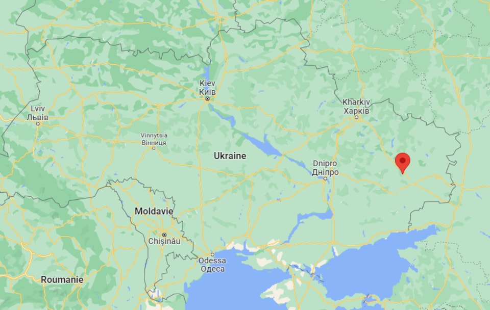 Une carte de l'emplacement de Bakhmout, en Ukraine.