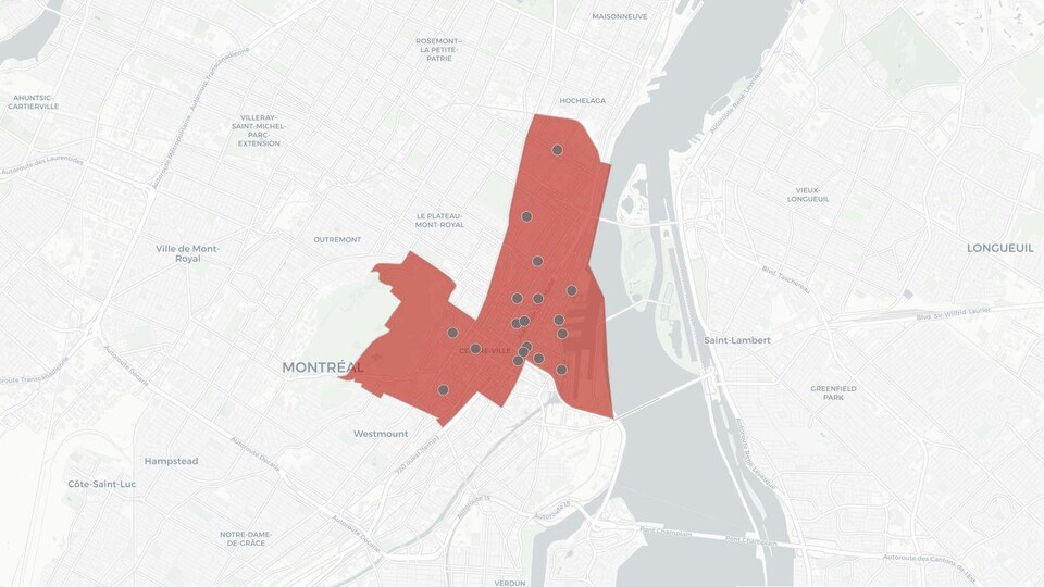 Carte montrant l'emplacement des places de stationnement.