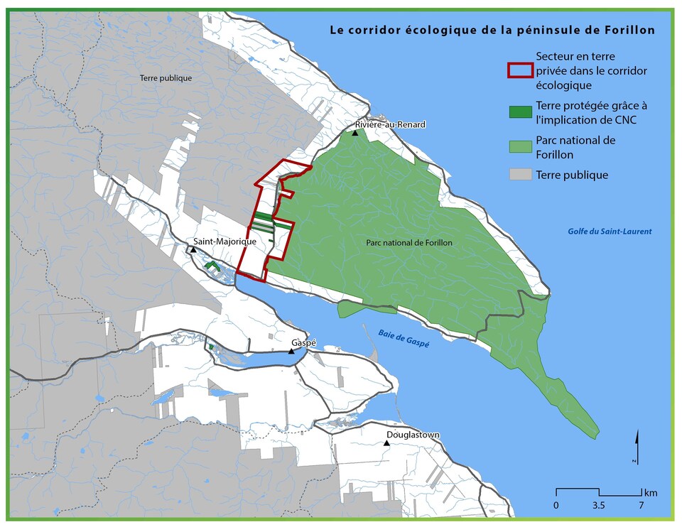 Carte de la pointe de Forillon.