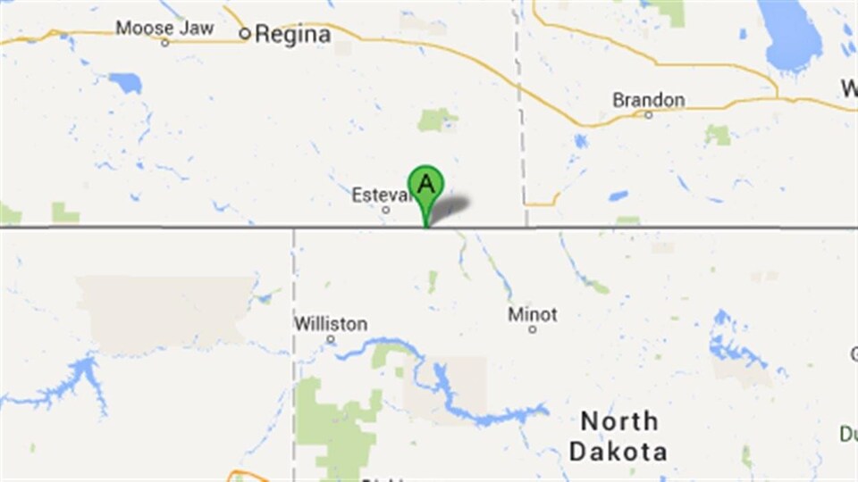Carte du poste frontalier North Portal, en Saskatchewan