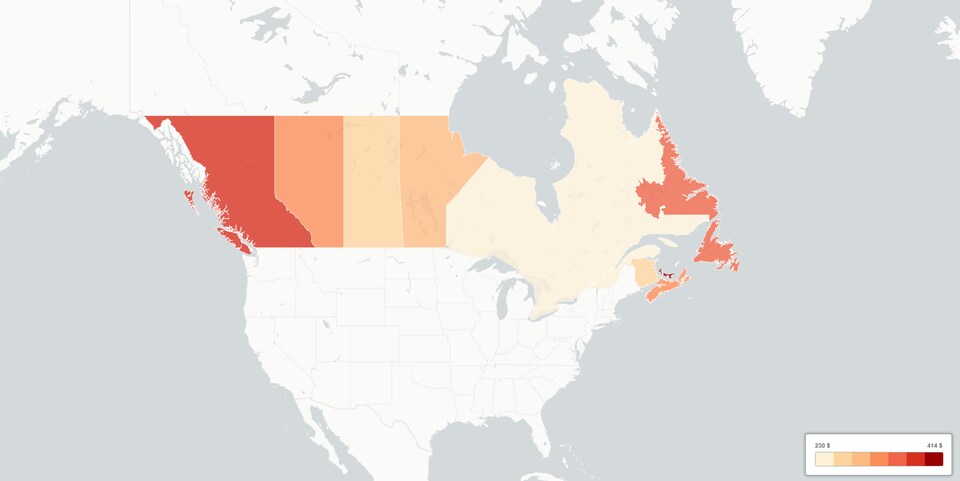Carte du Canada.