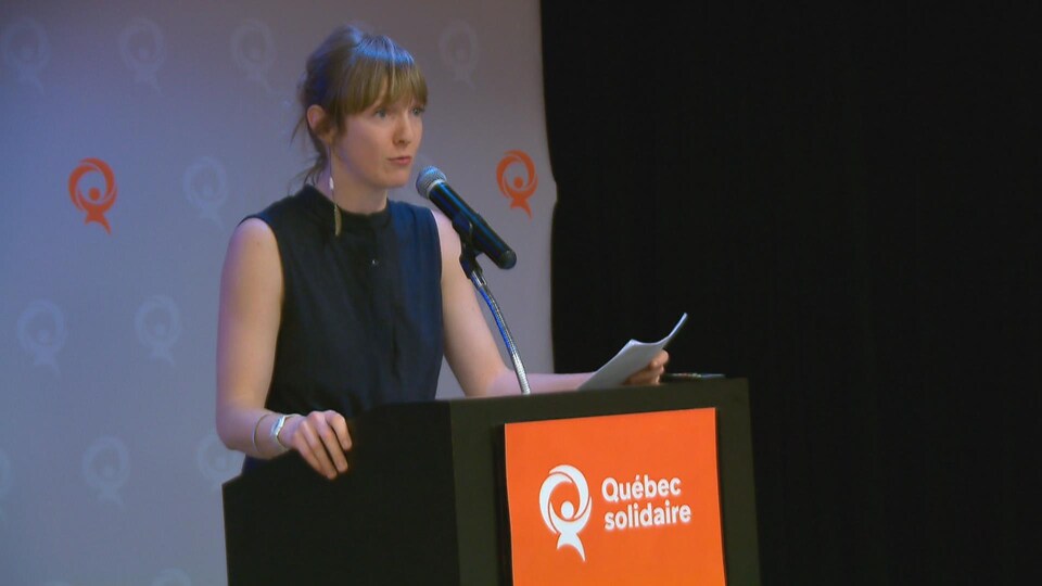 Catherine Dorion, le soir de sa victoire à l'investiture de Québec solidaire dans Taschereau