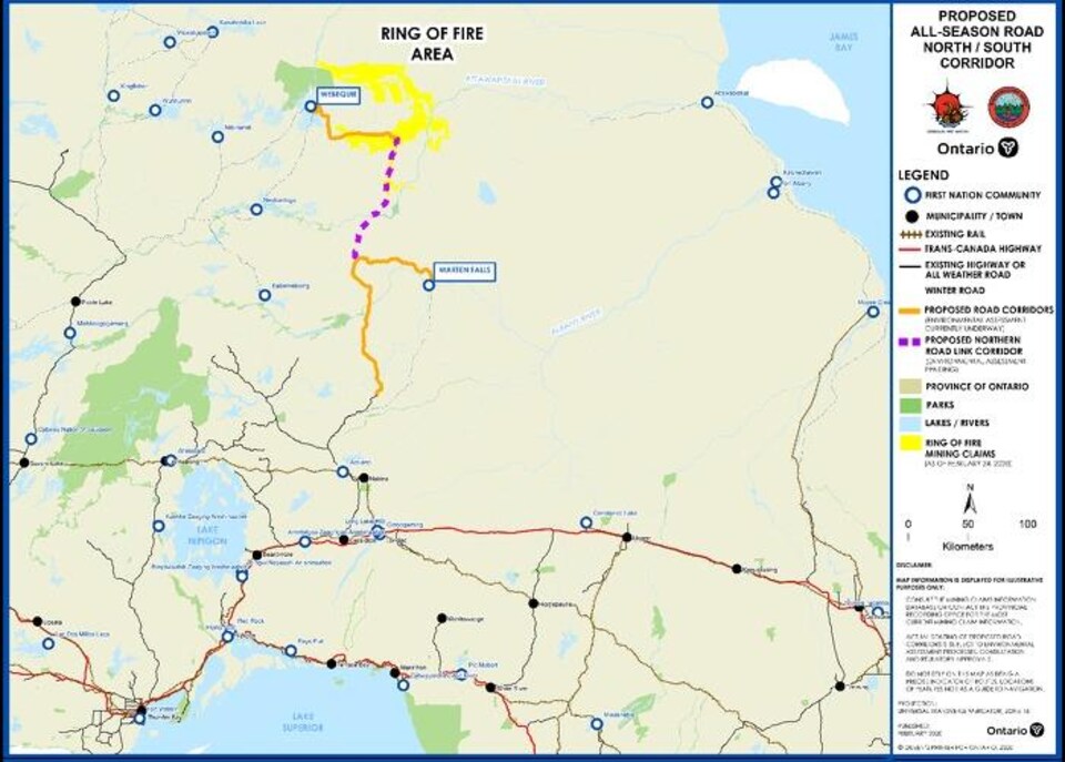 Carte de la route proposée pour le Cercle de feu