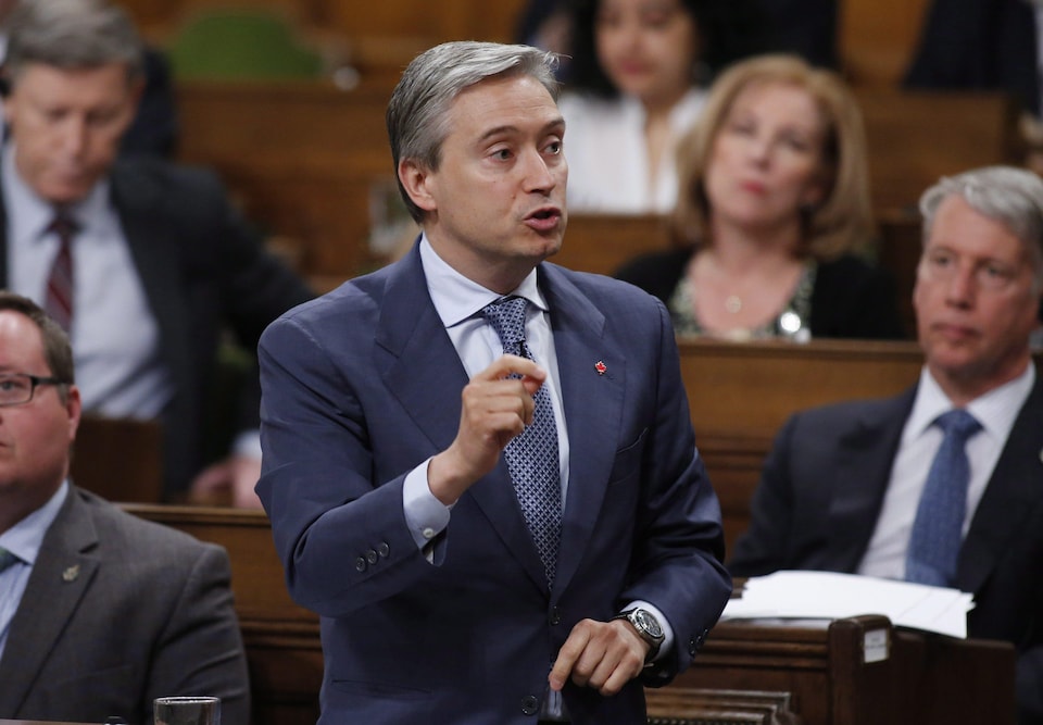 Le ministre fédéral du Commerce international, François-Philippe Champagne, s'exprime lors de la période de questions à Ottawa lundi.