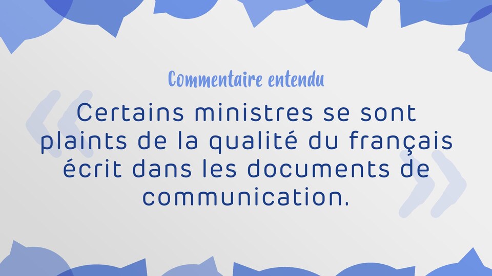 Commentaire entendu dans la fonction publique fédérale