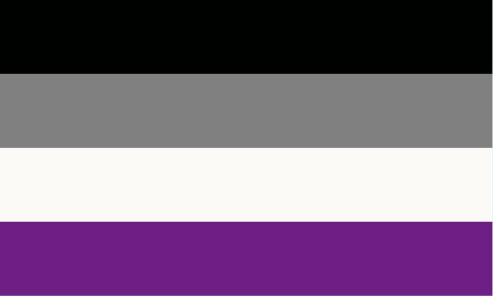 Le drapeau asexuel.