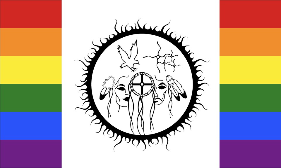 Une version du drapeau bispirituel.