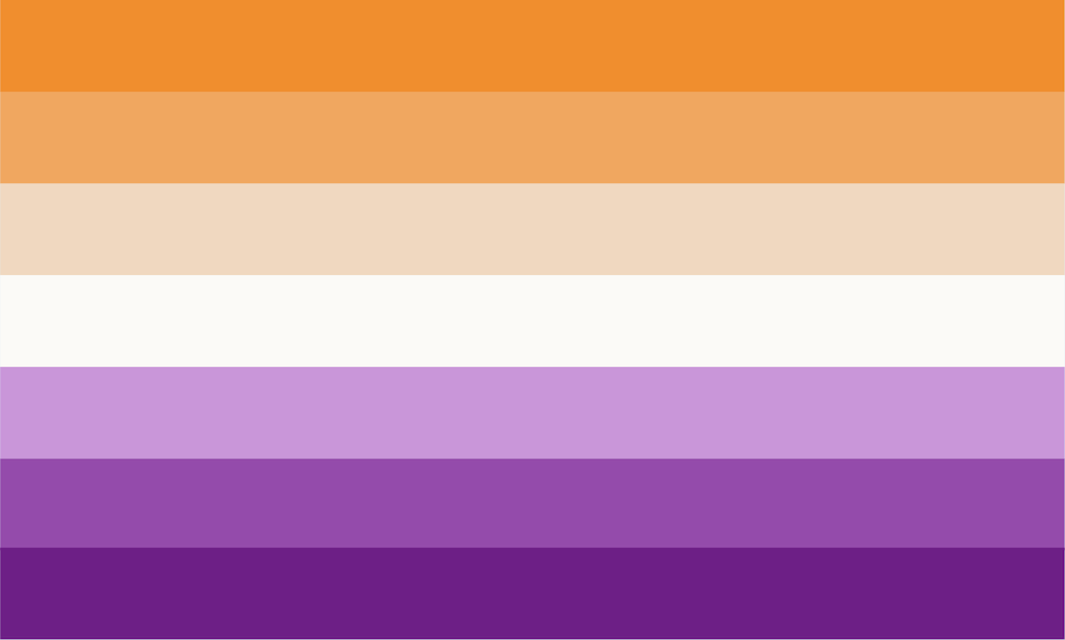 Une version plus contemporaine du drapeau lesbien.
