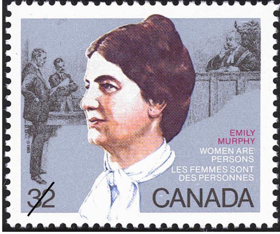 Un timbre à l'effigie d'Emily Murphy, une des cinq femmes à l'origine de l'affaire « personne »