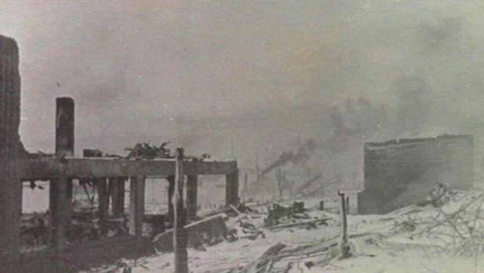 Une photo du lieutenant Victor Magnus prise après l'explosion.
